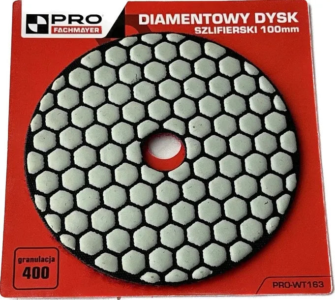 Diamentowy dysk szlifierski 100mm z rzepem granulacja 400 PRO-WT163