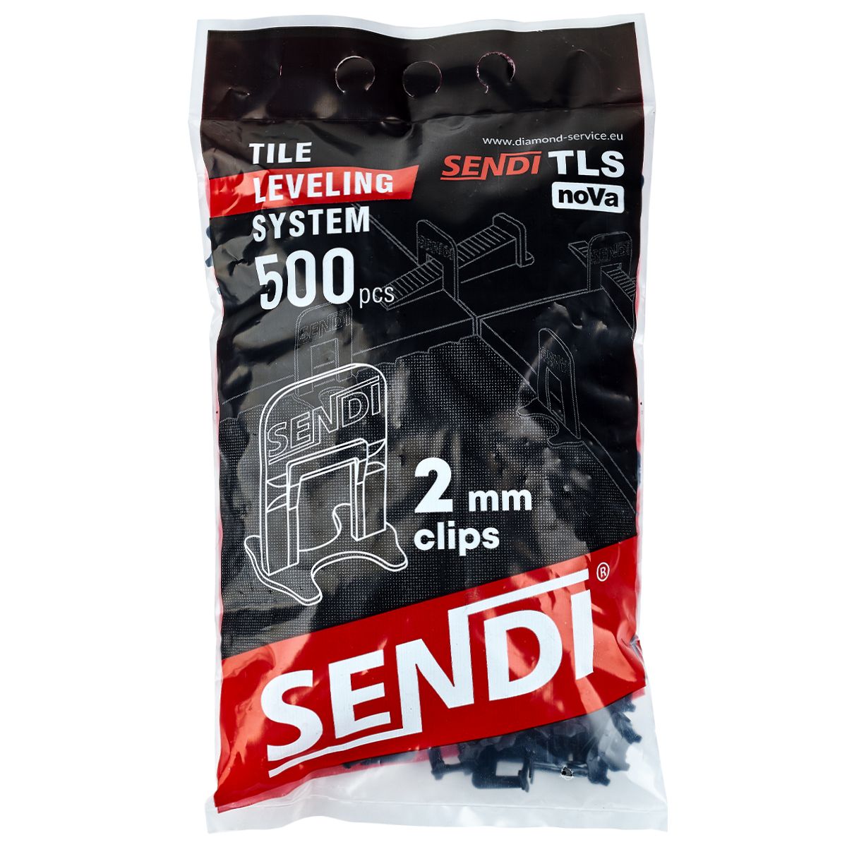 System poziomowania płytek SENDI noVa TLS Klipsy 2mm/500szt.