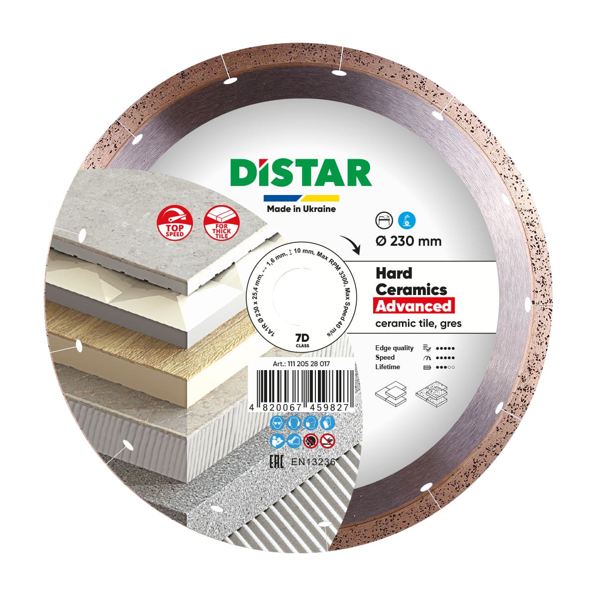 Diamentowa tarcza tnąca 1A1R 230 Hard ceramics Advanced