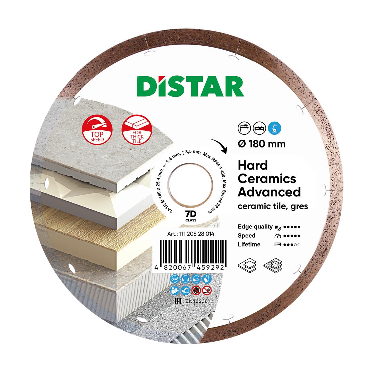 Diamentowa tarcza tnąca 180 Hard Ceramics Advanced