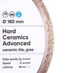Diamentowa tarcza tnąca 180 Hard Ceramics Advanced