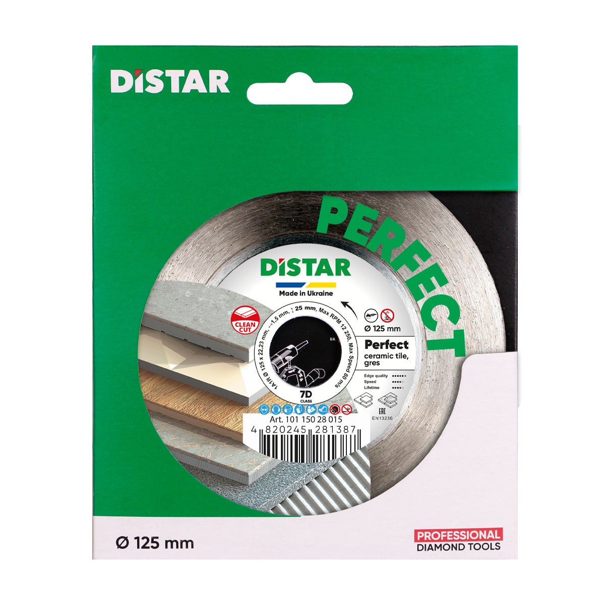 Distar Diamentowa tarcza 1A1R 125mm Perfect
