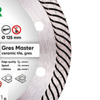 Diamentowa tarcza 1A1R 125 Gres Master