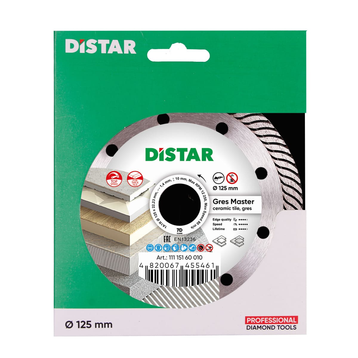 Diamentowa tarcza 1A1R 125 Gres Master
