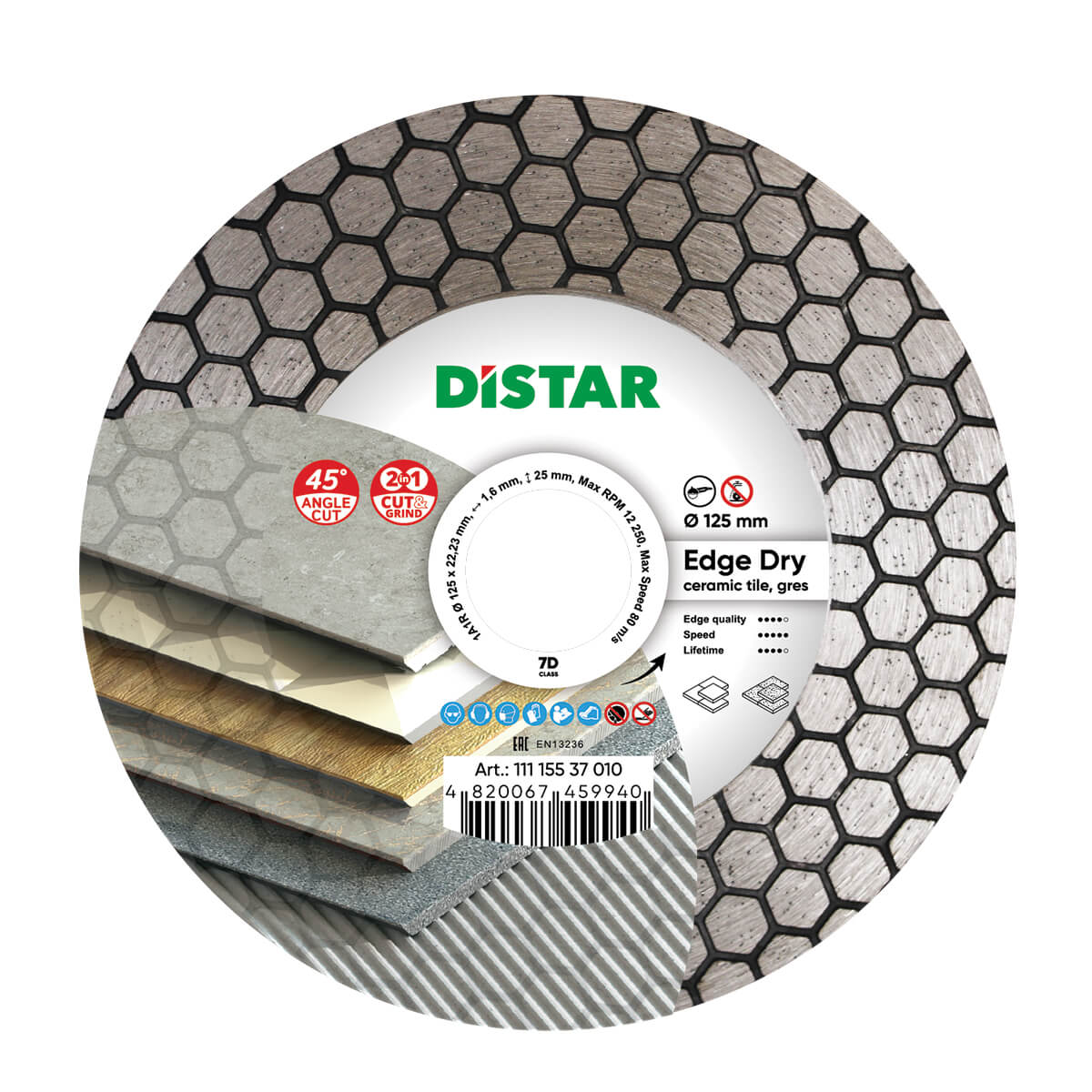Diamentowa tarcza tnąca 125 Edge Dry