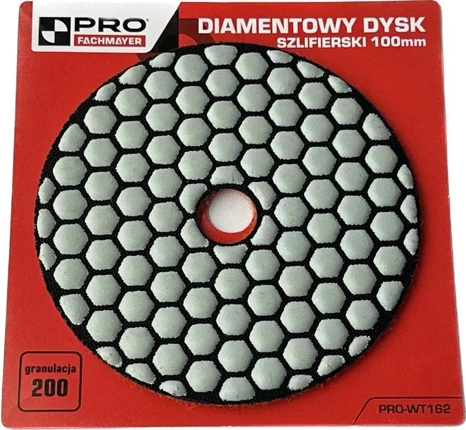 Diamentowy dysk szlifierski 100mm z rzepem granulacją 200 PRO-WT162