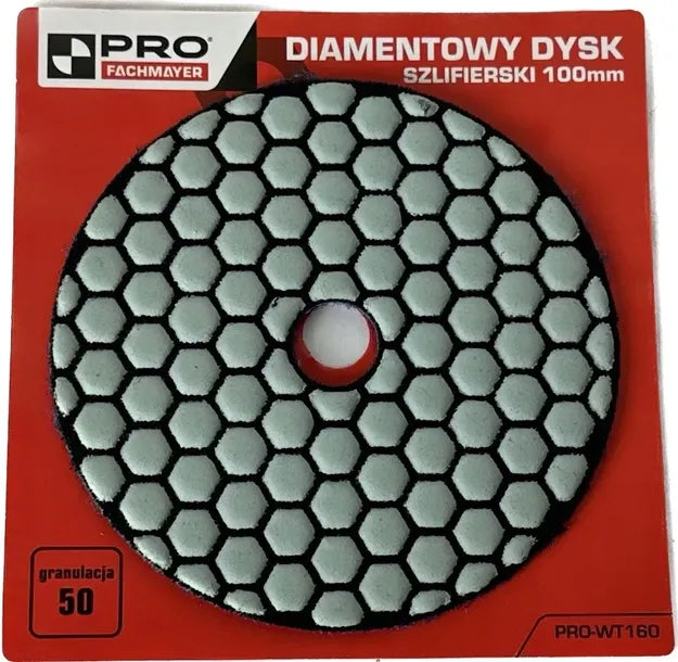 Diamentowy dysk szlifierski 100mm z rzepem granulacja 50 PRO-WT160